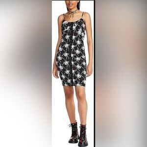 Betsey Johnson Womens Knit Printed Slip Dress size large spider print MRSP $89